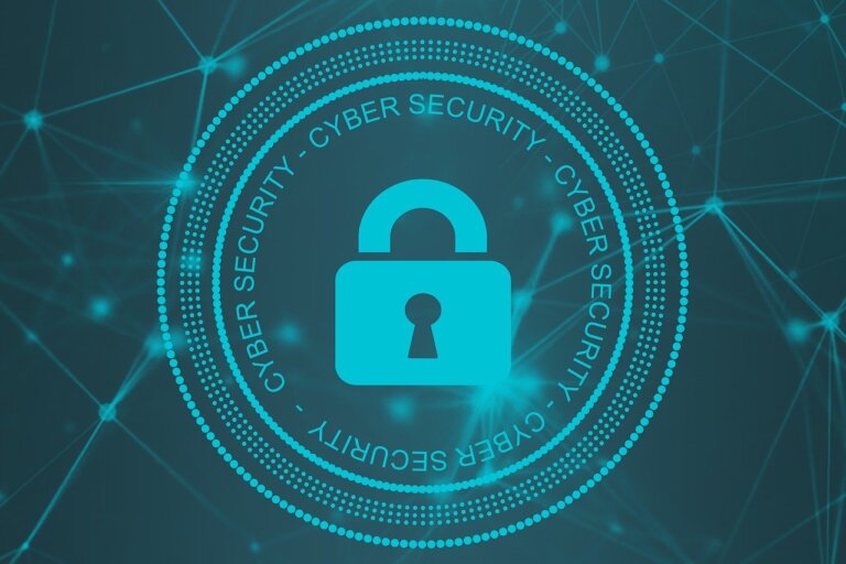 Cybersecurity lock graphic symbolizing 10 mistakes not to make in small business for computer security