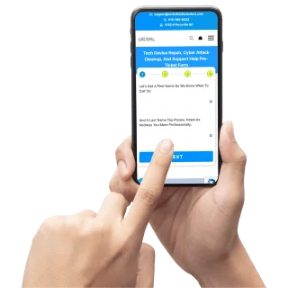 hand-holding-smartphone-needing-repair-hitting-next-on-revival-tech-rockford-start-repair-checkin-form-page-graphic-2
